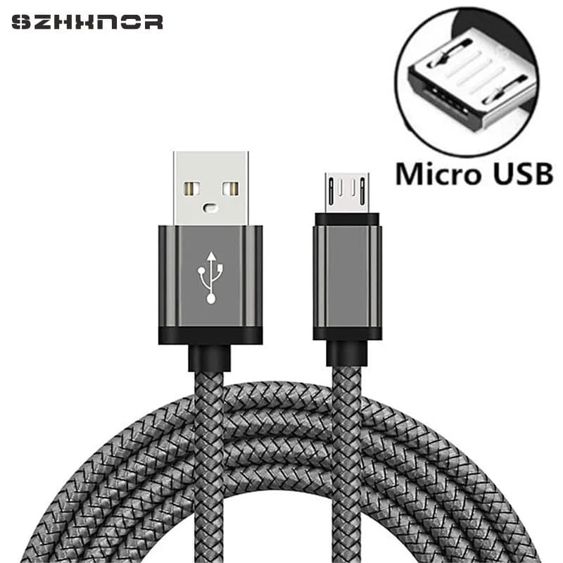 كابل شحن سريع Micro USB أصلي بطول 2 متر لهواتف Samsung Galaxy A3/A5/A7 2016 وJ3/J5/J7 2017 وS3/S4/S6/S7 Edge وNote 5 وJ2 - 4