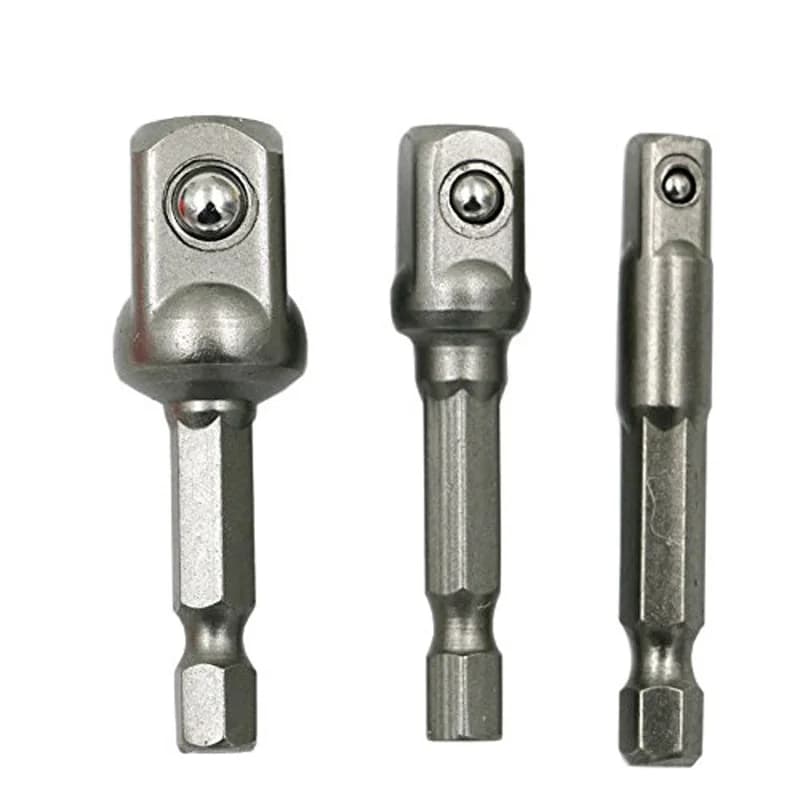 مجموعة محولات سوكيت من الفولاذ الكروم فاناديوم بعمود سداسي 1/4" 3/8" 1/2" مع قضبان تمديد مثقاب مجموعة أدوات طاقة TF003 - 2