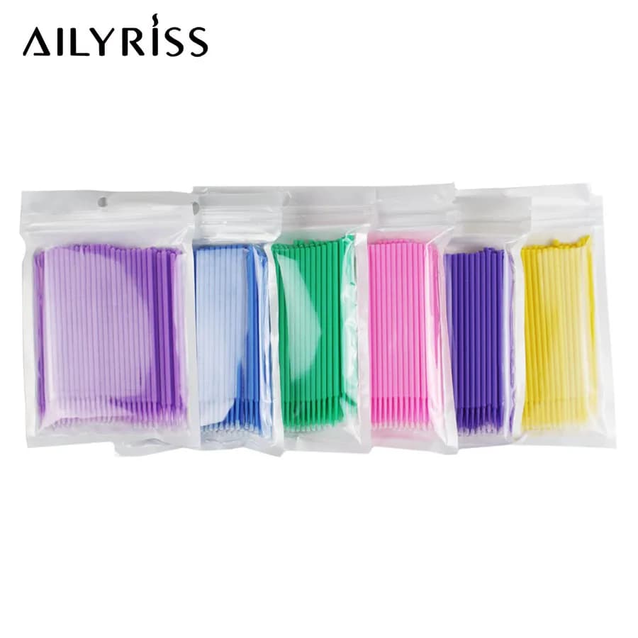 50pcs/Bag Disposable Makeup Eyelashes Brushes Micro Mascara Brush Eyelash Extension Individual Lash Removing Swab Beauty Tools - 6