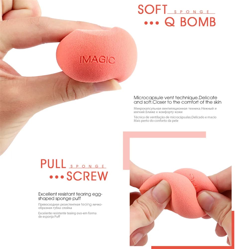 1PC Fashion Colorful Smooth Wet Dry Dual Use Cosmetic Puff Foundation Blender Makeup Sponge Powder Puff Beauty Makeup Tools - 6