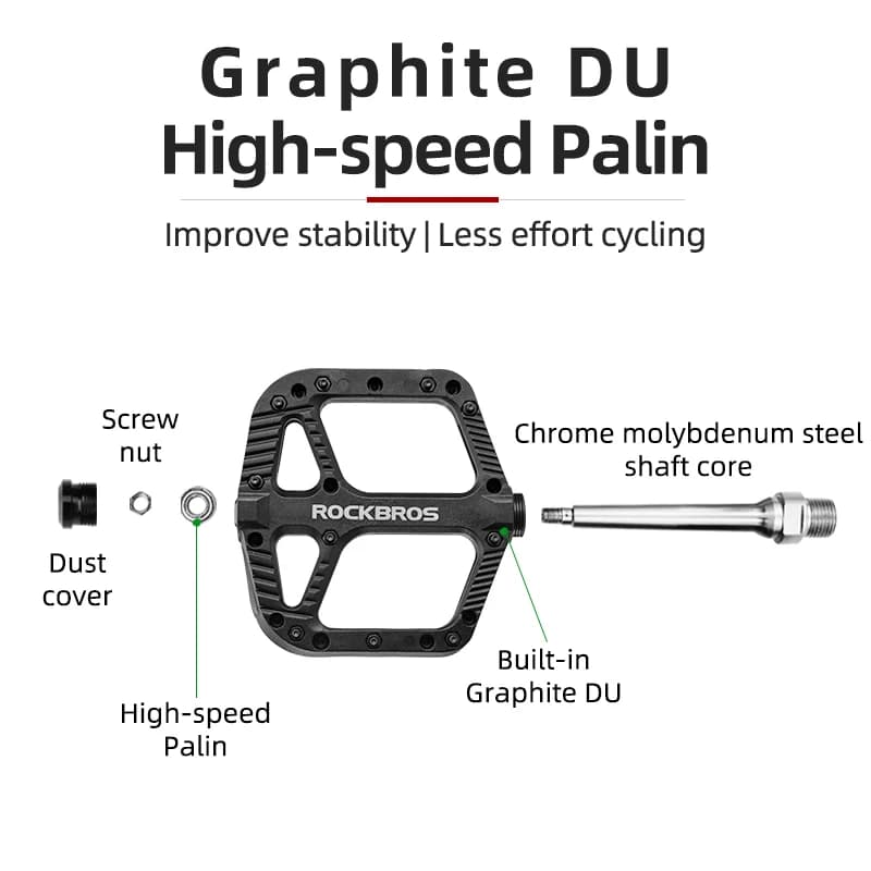ROCKBROS Ultralight Seal Bearings Bicycle Bike Pedals Cycling Nylon Road bmx Mtb Pedals Flat Platform Bicycle Parts Accessories - 5