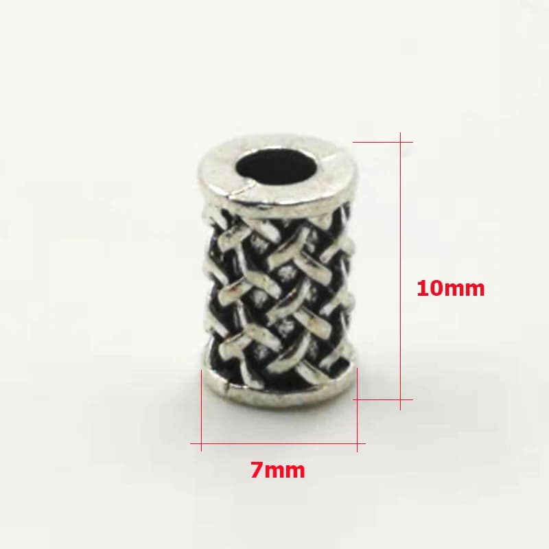10pcs/bag Tasbih beads Wholesale ancient carving  large hole hollow alloy bead for jewelry spacer bead accessories - 4