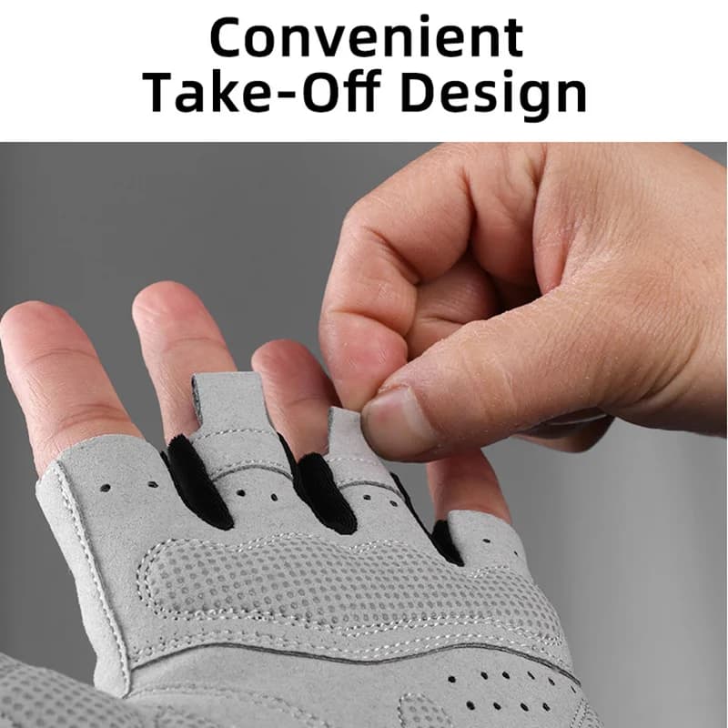 ROCKBROS Cycling Bike Gloves Half Finger Shockproof Breathable MTB Mountain Bicycle Sports Gloves Men Women Cycling Short Gloves - 3