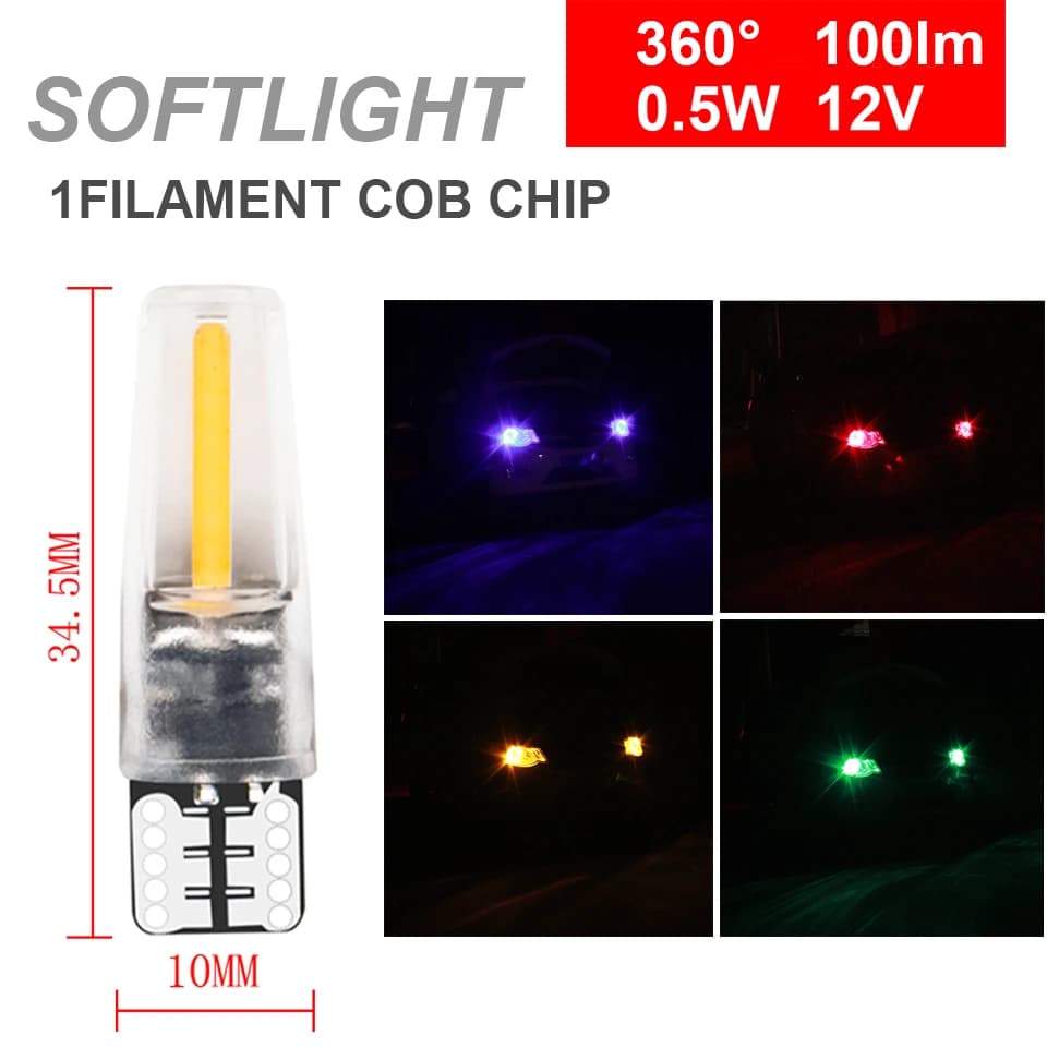 1Pcs Newest W5W led T10 filament cob 360 degree car light Led auto automobiles reading dome wedge bulb lamp DRL car styling 12v - 5