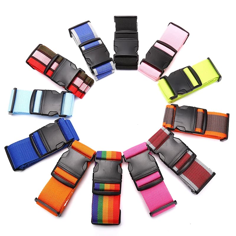 شريط أمتعة السفر قابل للتعديل قفل بكلمة مرور حزام تغليف الأمتعة قفل آمن شريط أمتعة مضاد للسرقة - 4