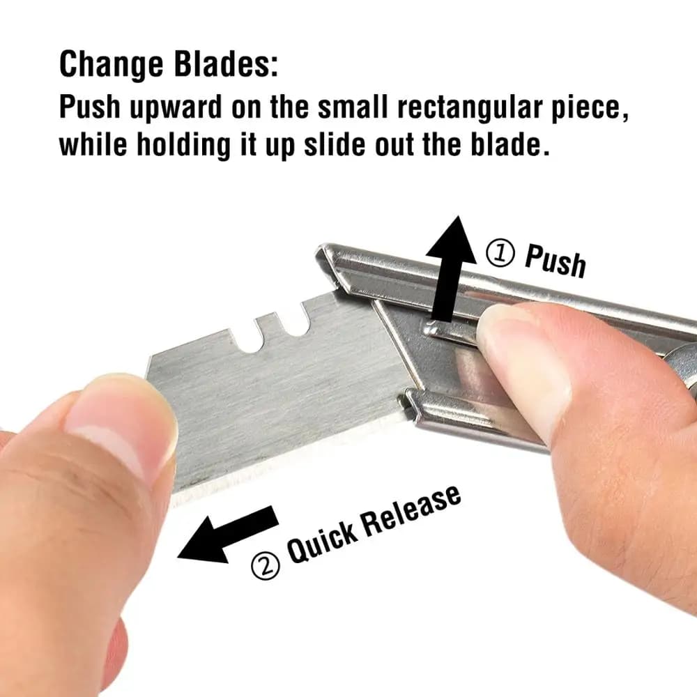 مجموعة سكين متعدد الاستخدامات قابل للطي من WORKPRO 1-3 قطعة سكين من الفولاذ المقاوم للصدأ لقطع الورق والصناديق سكين بشفرة قابلة للتغيير السريع - 4