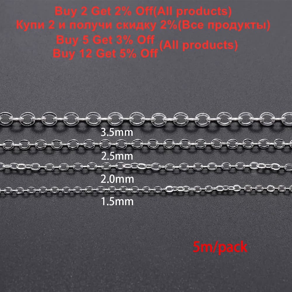 5m/Lot Gold/Bronze Color Plated Oval Link Necklace Chain for DIY Jewelry Making Findings Necklace Chains Materials Handmade - 2