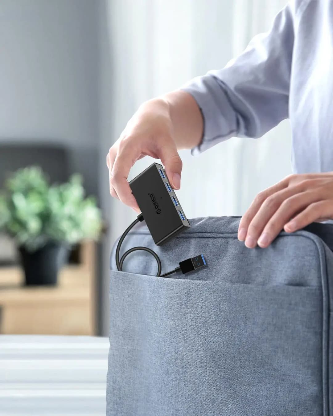 موزع USB من ORICO بـ 4 منافذ USB 3.0، مع مصدر طاقة، ملحق لأجهزة الكمبيوتر PC وWindows وMac، أطوال 30/100/150 سم - 6