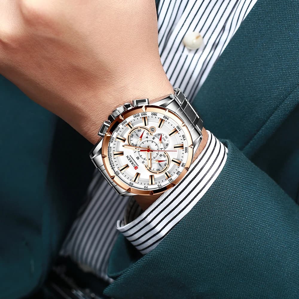 Relogio Masculino CURREN Business Men Watch Luxury Brand Stainless Steel Wrist Watch Chronograph Army Military Quartz Watches - 5