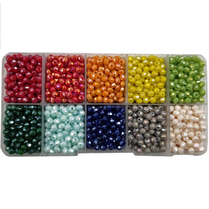 خرز زجاجي لامع مرصع بالكريستال التشيكي 2-8 ملم، خرز دائري فضفاض لصنع المجوهرات والقلائد والإكسسوارات - 4