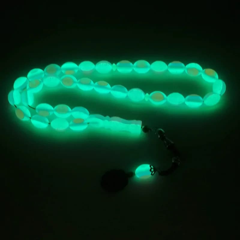New ResinTasbih Green Luminous Mistak Muslim Rosary Bead bracelet islamic misbaha prayer bead arabic fashion accessories on hand - 2