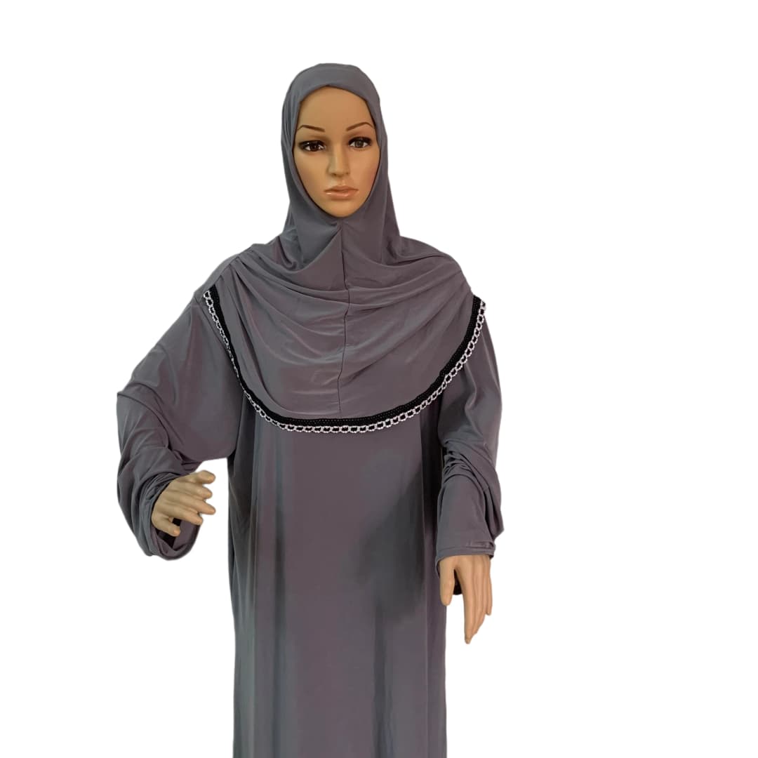 H118 Free size muslim dress with attached hijab pray khimar kaftan  burqa abaya robe hijab middle east clothing - 5