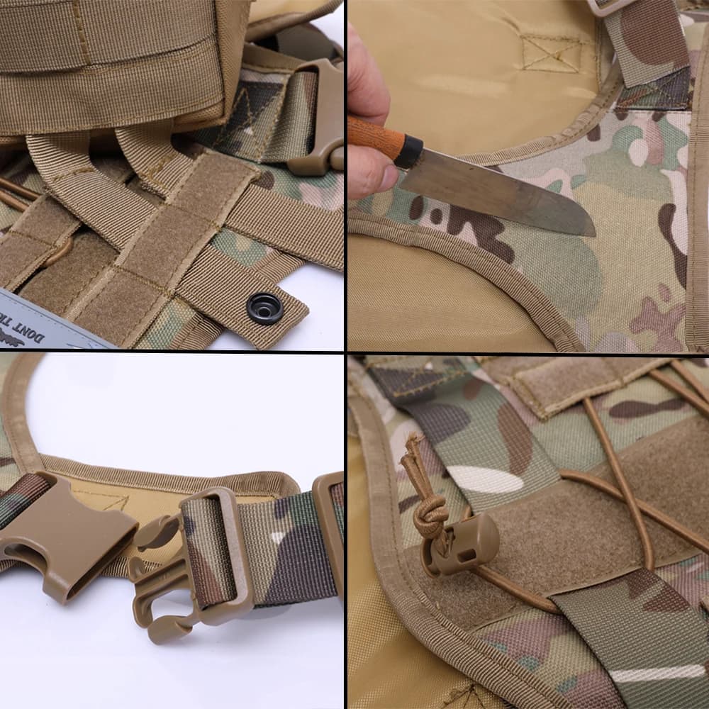 Tactical Dog Harnesses Pet Training Vest Military Dog Harness Leash Collar For Small Medium Large Dogs Walking Hunting - 4