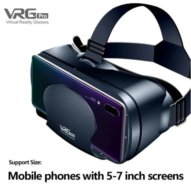 نظارات الواقع الافتراضي VR شاشة ضخمة IMAX نظارات ثلاثية الأبعاد عالية الدقة نظارة رأس VR من جوجل كاردبورد لهواتف 5-7 بوصة، تدعم ذراع التحكم - 4