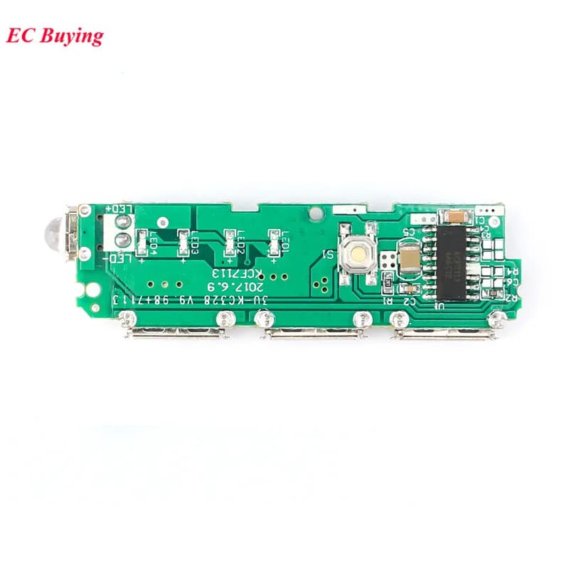 وحدة تحكم شاحن بنك طاقة محمول 3 منافذ USB من 3V إلى 5V 2A 1A وحدة تعزيز الطاقة لوحة شحن بطارية ليثيوم مع إضاءة LED - 5