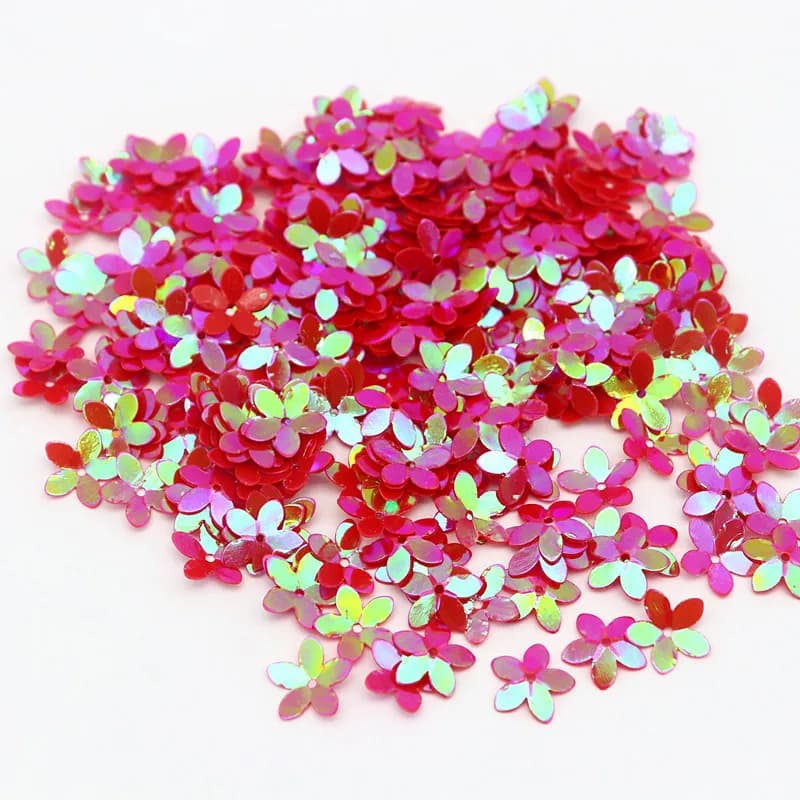 10mm 10g Five-Leaf Flower-Shaped PVC Bulk Mixed Sequined Star Glitter Sewing Clothing DIY Home Decoration Accessories Crafts - 3