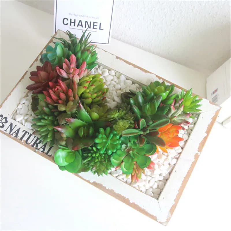 نباتات عصارية اصطناعية 2021 ديكور منزلي حديقة بونساي صغيرة لتزيين غرف النوم والزفاف - 3