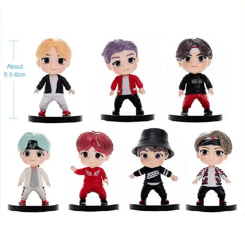 Bangtan Boys 7pcs Action Figure Set Doll Model Toy Rm Jin Suga Jhope Jimin V Jungkook Star Idol Cute Army Collectible for Kids - 4