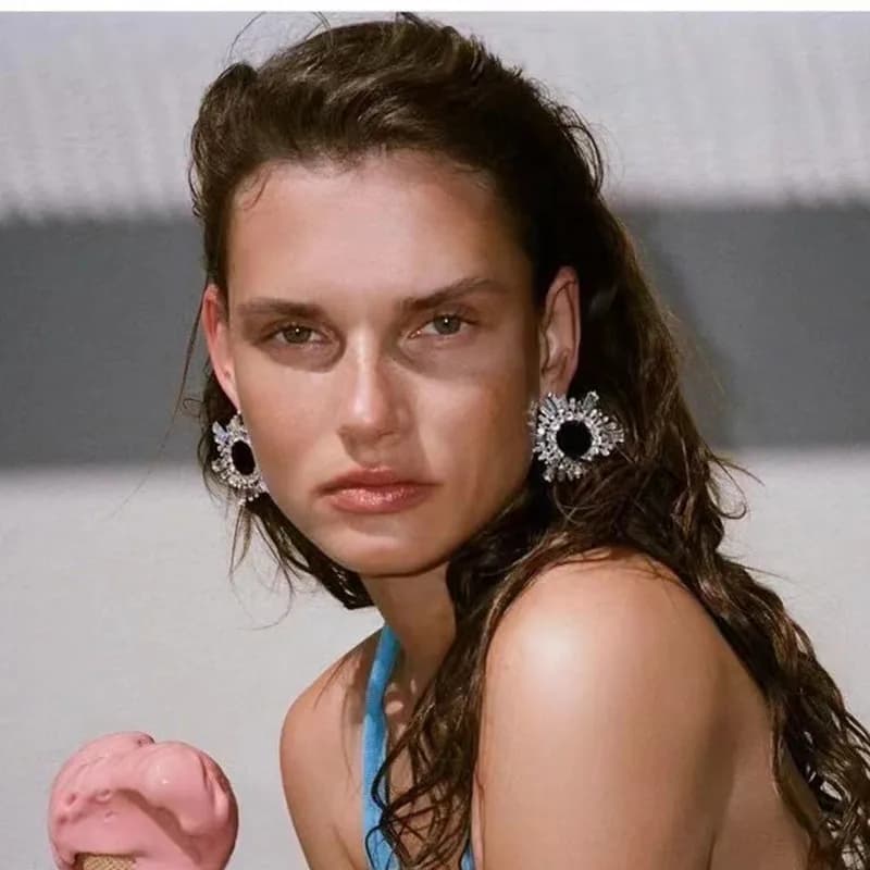 أقراط متدلية لامعة مرصعة بالكريستال على شكل أشعة الشمس، إكسسوارات أقراط مسائية أنيقة للنساء - 2