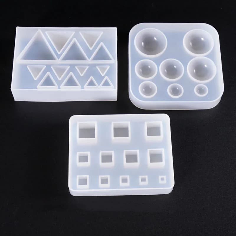 SNASAN Cute Beads Cube Triangle Silicone Mold For Jewelry Earrings Pendant Making Resin UV Epoxy Resin Molds Crafts DIY Tool - 2
