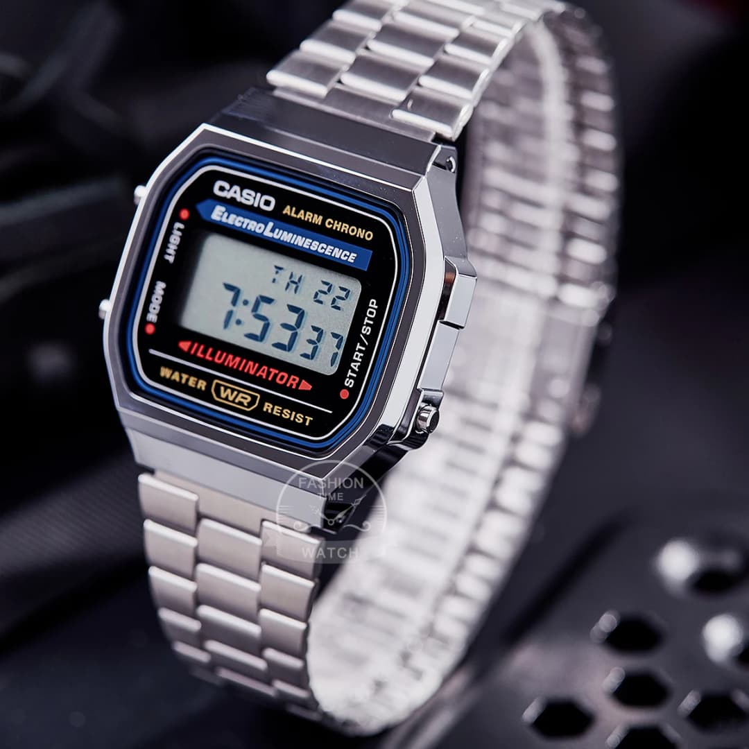 Casio silver watch for men LED digital Waterproof Quartz Small square table military Wrist Watch relogio masculi A158WA1D - 5