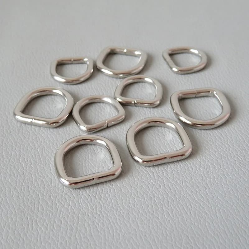 حلقات معدنية D بمقاسات 10 مم إلى 32 مم مع مشبك لحقائب الظهر وأحزمة الحيوانات الأليفة وملحقات الخياطة DIY - 3