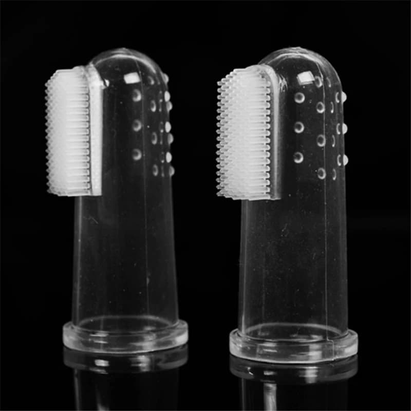 1PC Super Soft Pet Finger Dog Toothbrush  Teddy Dog Brush Bad Breath Tartar Teeth Tool Cat Cleaning Dog Supplies Accessories - 2