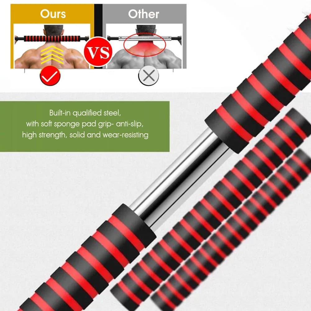 قضيب ربط دمبل 40 سم مع موصل حديد متغير ورغوة مبطنة، معدات تدريب لصالة الألعاب الرياضية - 3