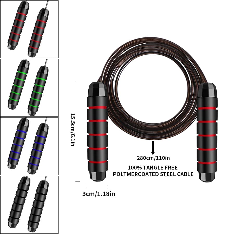 Adjustable Rapid Speed Jump Rope Steel Wire Skipping Rope for Fitness Workout Training Home Sport Equipment - 3