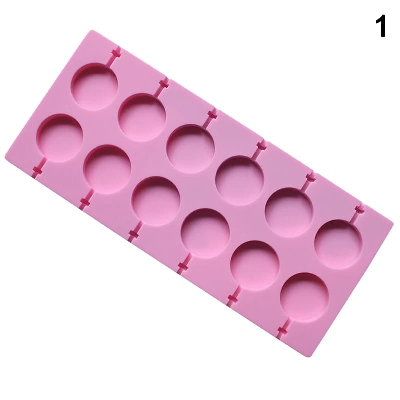 Round Shape Silicone Mold Lollipop Mould Children Kids DIY Baking Tools for Chocolate Candy Biscuit Home Kitchen Accessories - 5