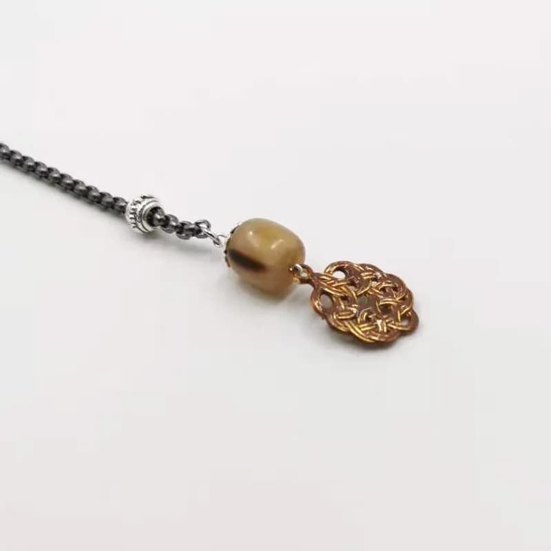 سبحة من قرن الثور الطبيعي للرجال 33 حبة تسبيح مسلم سبحة عربية مسبحة تركية مجموعة إسلامية مستوى سوار - 4