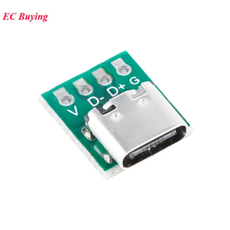 5 قطع TYPE-C USB3.1 16 دبوس أنثى إلى موصل Type C 2.54 ملم محول 16P اختبار لوحة PCB مقبس لنقل كابل سلك البيانات