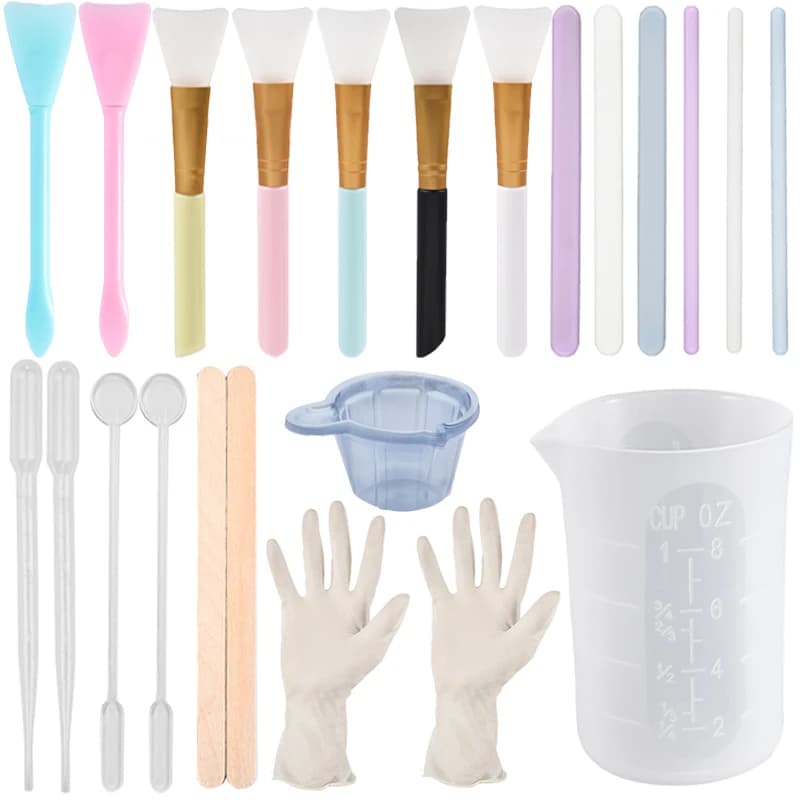 DIY Resin Tool Silicone Stirring Stick Epoxy Resin Disposable Cups Spoons Glove Pliers Tweezers Jewelry Making Tools Accessories - 2