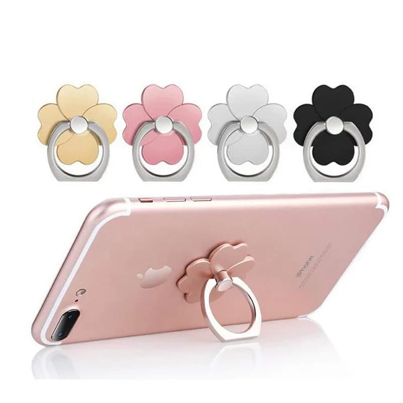 Clear Cat Finger Ring Mobile Phone Stand Holder For iPhone XS Huawei Samsung cell Smart Round Phone Ring holder Car Mount Stand - 5