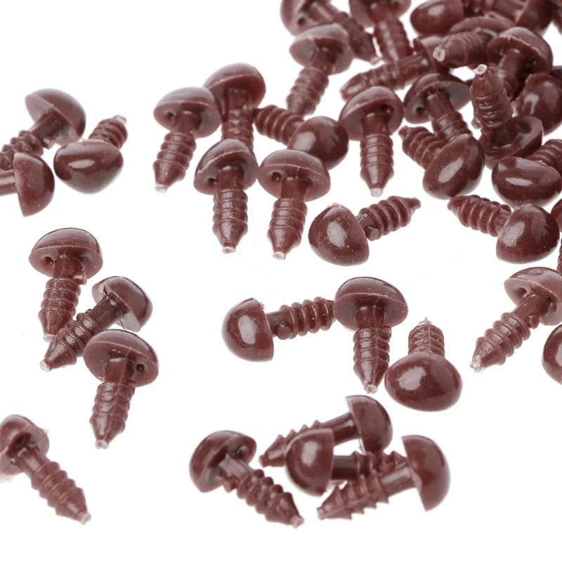 100pcs/lot 7*9mm Plastic Triangle Velvet Noses Buttons Eyes DIY for Bear Toy DIY Safety Puppy Dog Nose Accessories for Doll Toy - 2