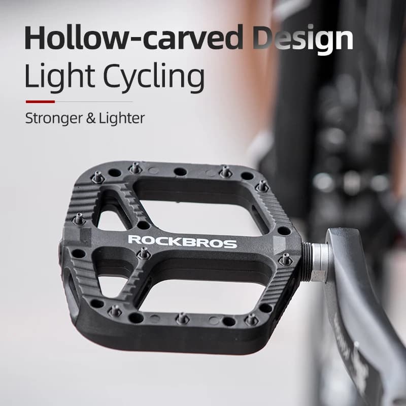 ROCKBROS Ultralight Seal Bearings Bicycle Bike Pedals Cycling Nylon Road bmx Mtb Pedals Flat Platform Bicycle Parts Accessories - 3