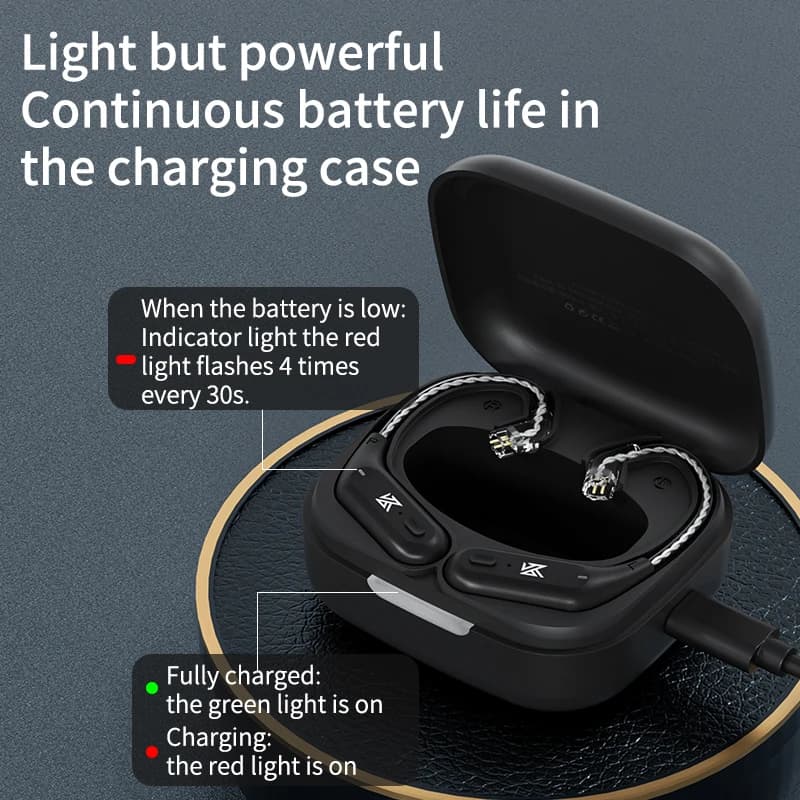 KZ AZ09 HD Bluetooth Ear Hook Headset Cable HIFI Wireless Upgrade Cable With Charging Case - 6