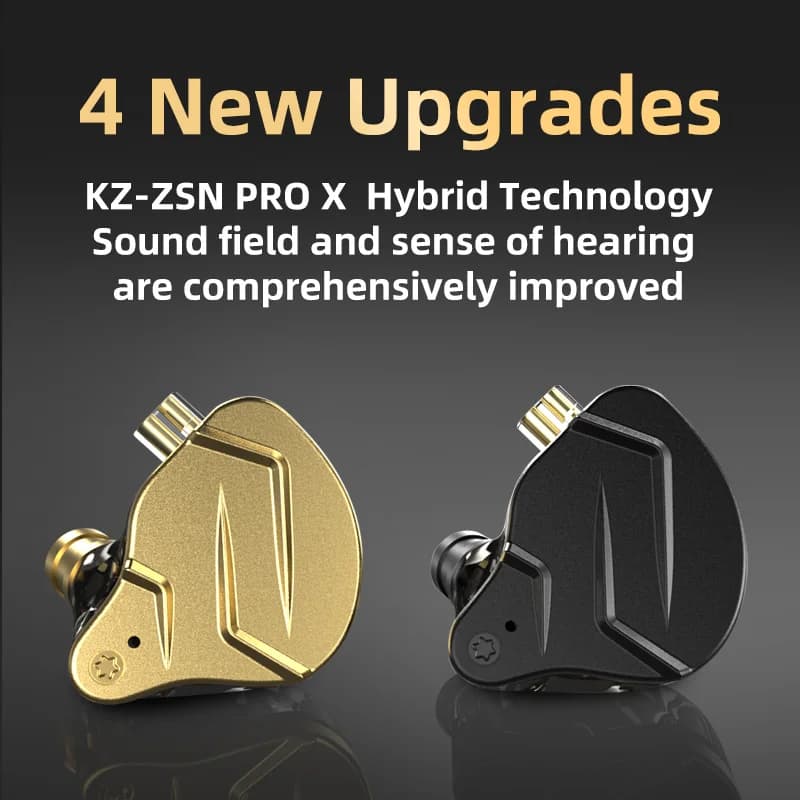 سماعات أذن معدنية KZ ZSN Pro X بتقنية هايبرد 1BA+1DD، باس HIFI، سماعات أذن داخل الأذن، سماعات مراقبة رياضية مع إلغاء الضوضاء - 5