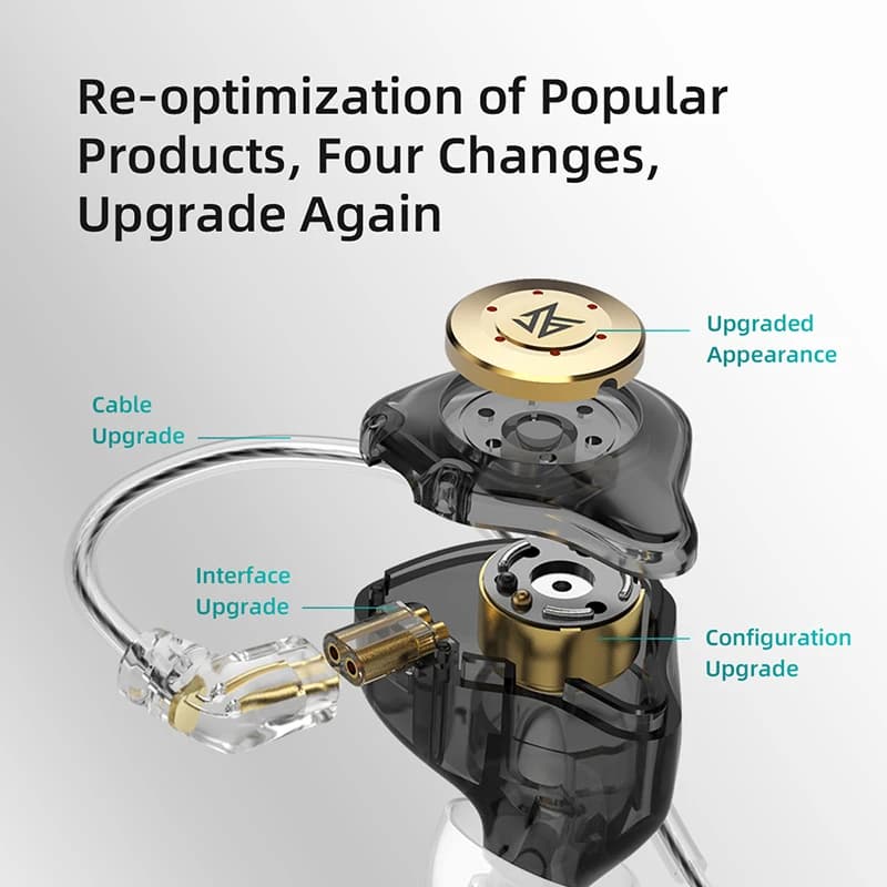 سماعة أذن KZ EDX PRO 1DD ديناميكية، سماعة أذن موسيقية بتقنية HIFI Bass، سماعة رياضية عازلة للضوضاء KZ EDXPRO ZSTX ZSN PRO ZAS ES4 SKS - 5