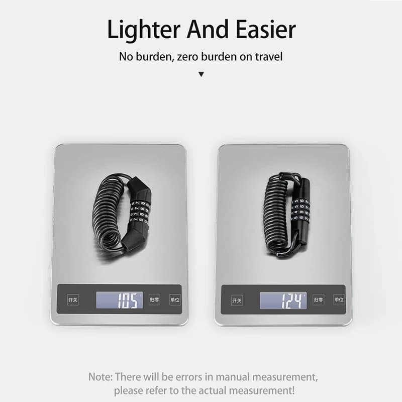 قفل ROCKBROS صغير بكلمة مرور مضاد للسرقة للدراجات، قفل سلك فولاذي متين، قفل خوذة، سلسلة قفل إطار الدراجة، إكسسوارات دراجات - 5