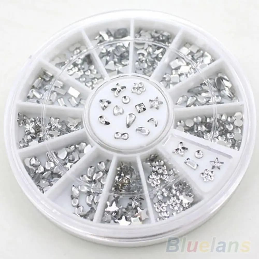2021 Chic Star Flower Heart Rhinestone Manicure Nail Art Decal Tips Glitters Stickers - 2