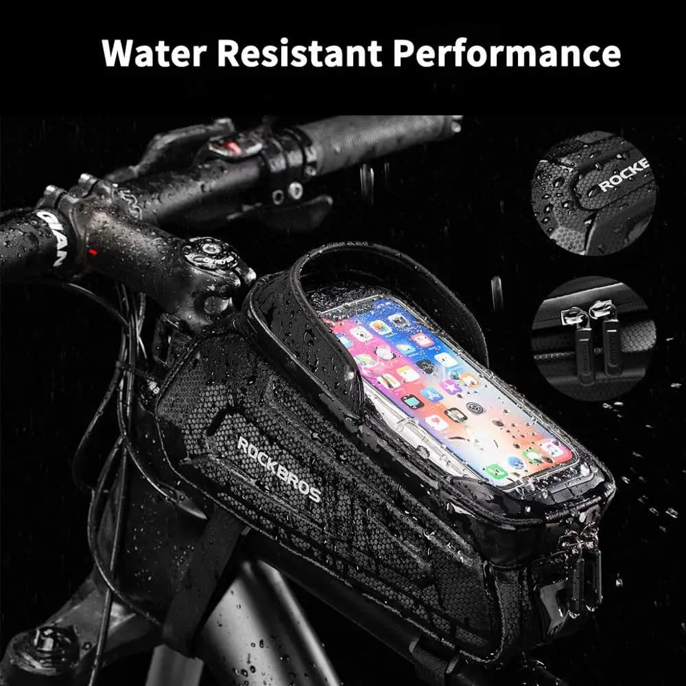 ROCKBROS Bicycle Bag Waterproof Touch Screen Cycling Bag Top Front Tube Frame MTB Road Bike Bag 6.5 Phone Case Bike Accessories - 3