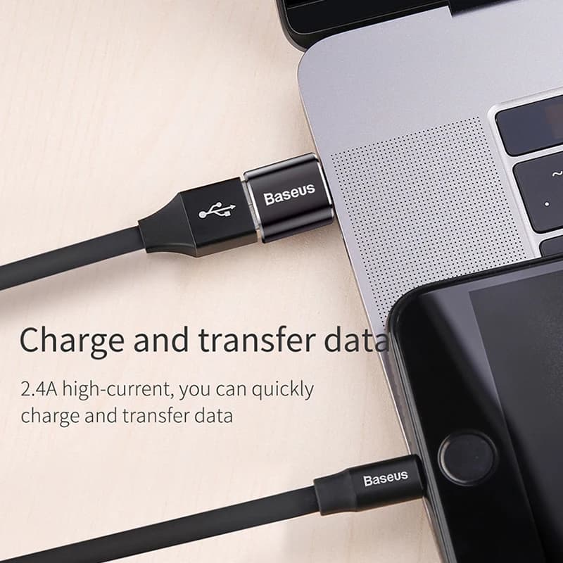محول Baseus من USB إلى Type C OTG محول ذكر USB-C إلى Micro USB Type-c أنثى لجهاز Macbook Samsung S20 موصل USBC OTG - 6