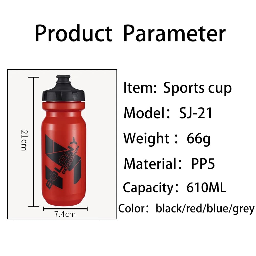 BOLANY 610ML Bike Water Bottle Plastic Lightweight Outdoor Gym Sports Portable Cup Cycling Kettle Mountain Bicycle Accessories - 2