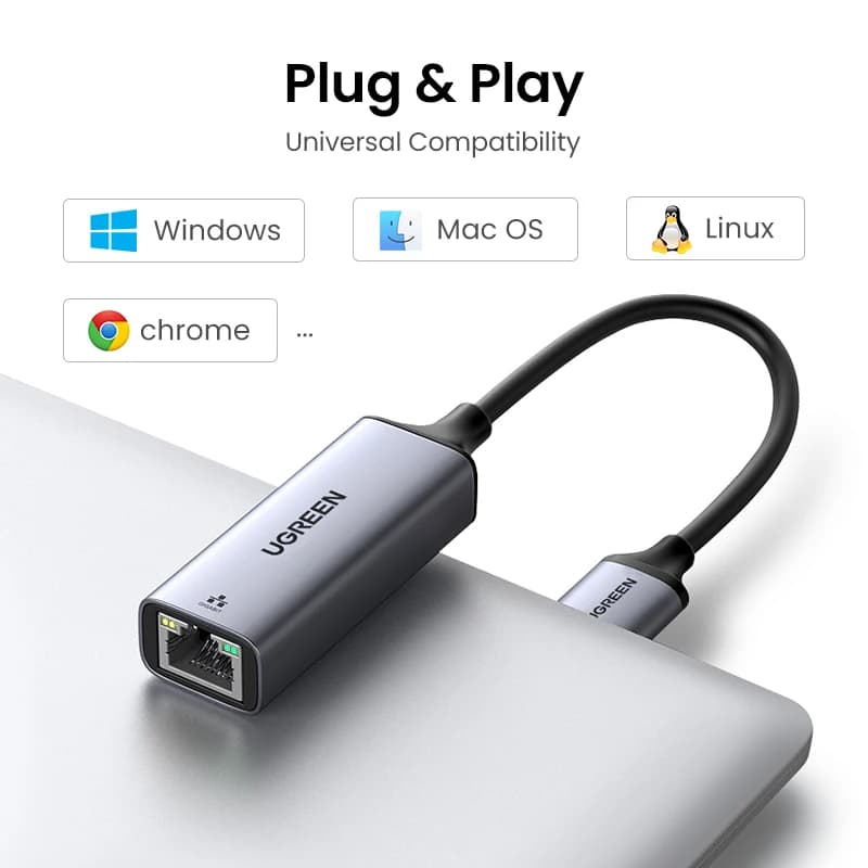 UGREEN USB Ethernet Adapter USB 3.0 Network Card to USB RJ45 Lan for PC Windows 10 Xiaomi Mi Box 3/S Nintend Switch Ethernet USB - 5