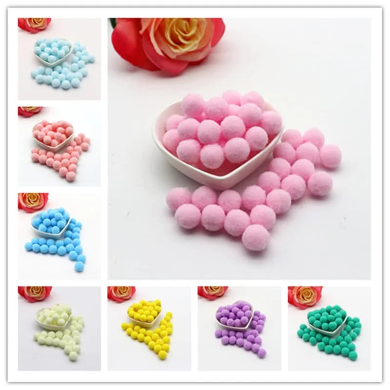 رقيق لينة Pompom 8 مللي متر 10 مللي متر 15 مللي متر 20 مللي متر 25 مللي متر 30 مللي متر أفخم Pompom DIY بها بنفسك ديكور المنزل لوازم الخياطة الحرف اليدوية 10 جرام