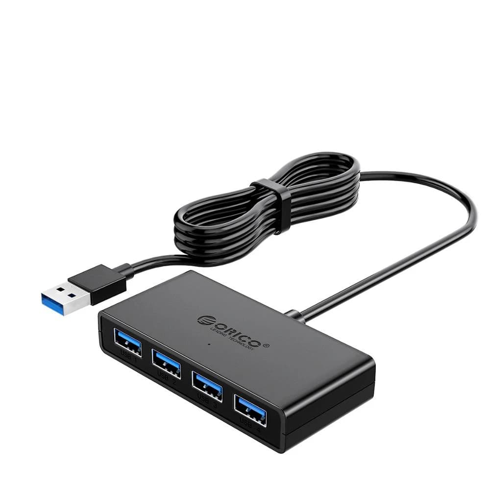 موزع USB من ORICO بـ 4 منافذ USB 3.0، مع مصدر طاقة، ملحق لأجهزة الكمبيوتر PC وWindows وMac، أطوال 30/100/150 سم