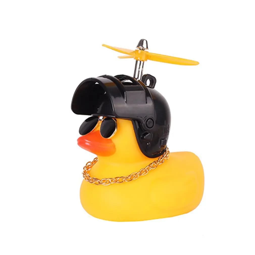 Car Duck With Helmet Broken Wind Pendant Small Yellow Duck Road Bike Motor Helmet Riding Cycling Accessories Without Lights - 5