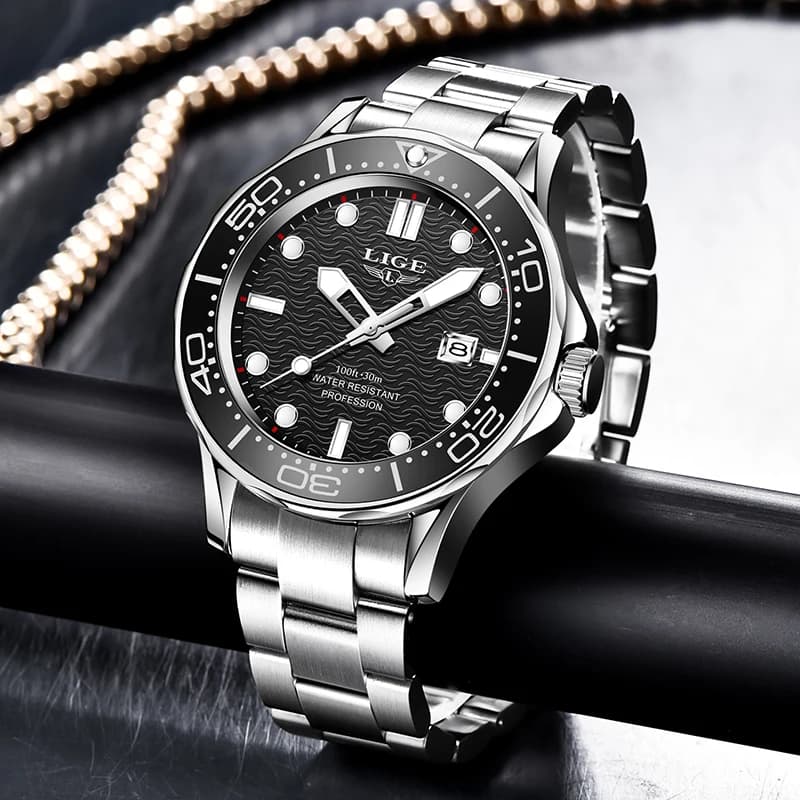 2025 LIGE New Waterproof Watch Men Top Brand Luxury Stainless Steel Men Watch Fashion Casual Sport Men Quartz Date Wristwatches - 2