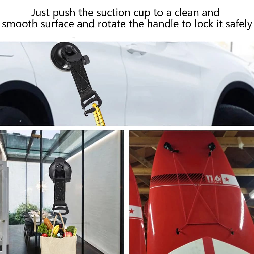كوب شفط قوي للسيارة مرساة خيمة خارجية خطاف تثبيت واجب ثقيل ربط مظلة تخييم شراع كربين - 3